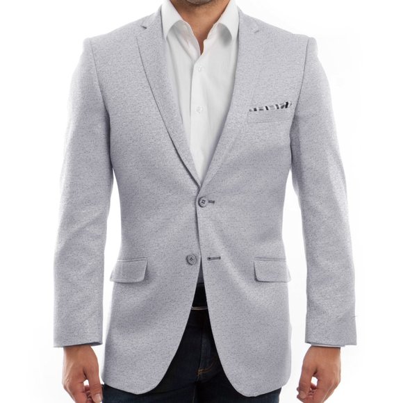 Men's Textured Blue Lavender Blazer Jacket by Tazio - Picture 1 of 3